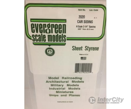 Evergreen 2020 .020 Siding-N Scale Car Scratch Building Supplies
