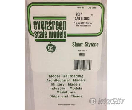 Evergreen 2067 .020 Siding-O Scale Car Scratch Building Supplies
