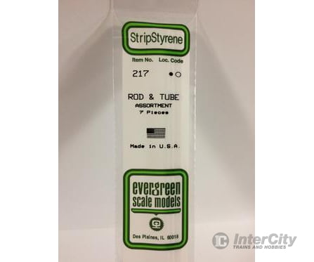 Evergreen 217 Rod & Tube Assort. Scratch Building Supplies