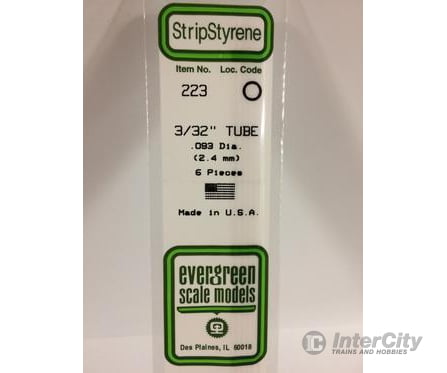 Evergreen 223 Tube-.093 (6/Pk) Scratch Building Supplies