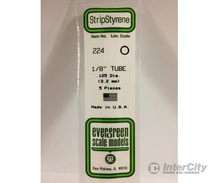 Evergreen 224 Tube-.125 (5/Pk) Scratch Building Supplies