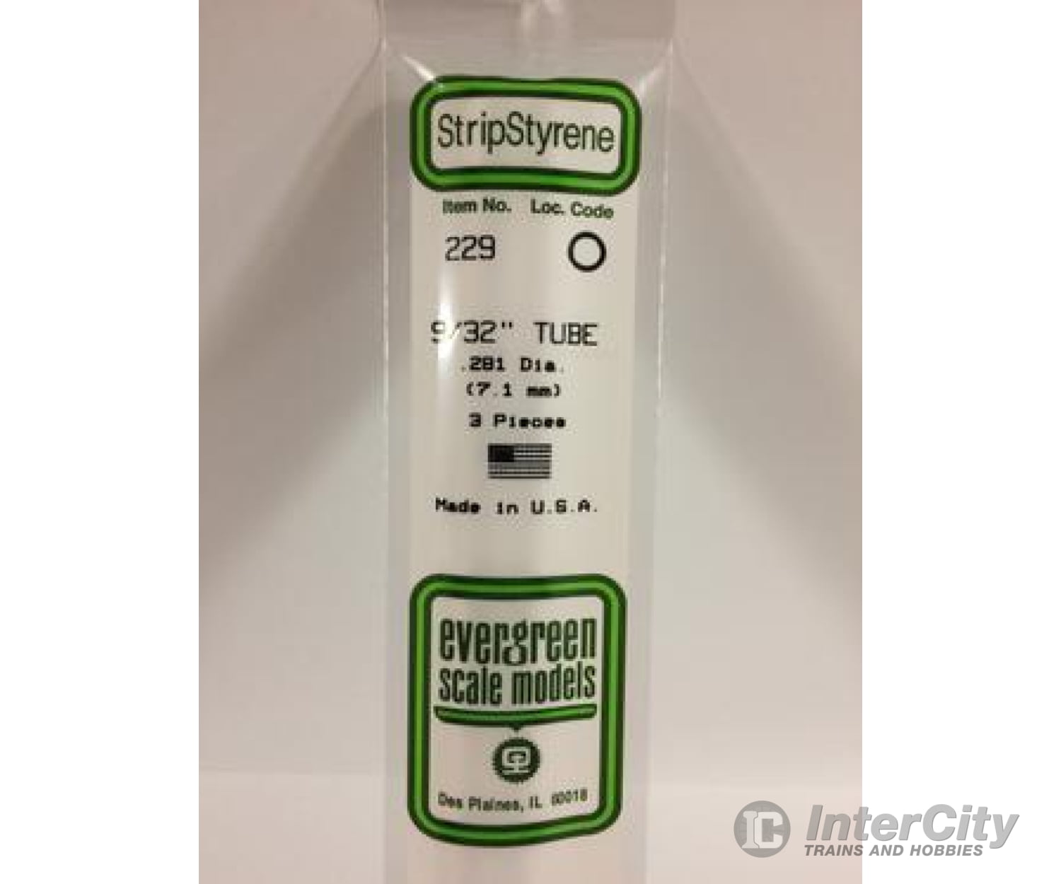 Evergreen 229 Tube-.281 (3/Pk) Scratch Building Supplies
