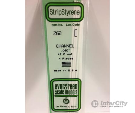 Evergreen 262 Channel-.080 4/Pk Scratch Building Supplies