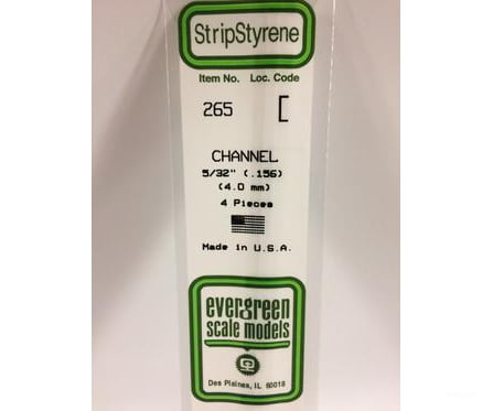 Evergreen 265 Channel-.156 4/Pk Scratch Building Supplies