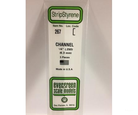 Evergreen 267 Channel-.250 3/Pk Scratch Building Supplies