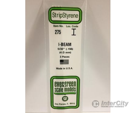 Evergreen 275 I Beam-.156(3/Pk) Scratch Building Supplies