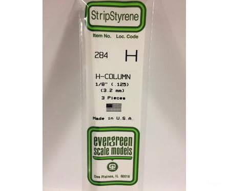 Evergreen 284 H Column-.125 (3/Pk) Scratch Building Supplies