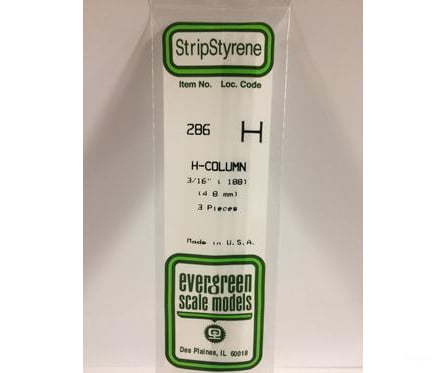 Evergreen 286 H Column-.188 (3/Pk) Scratch Building Supplies