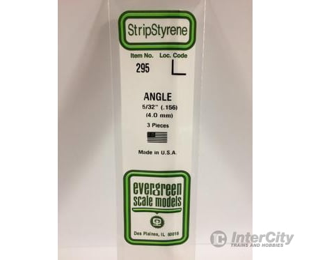 Evergreen 295 Angle-.156 (3/Pk) Scratch Building Supplies