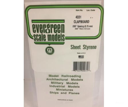 Evergreen 4031 .040 Siding-Clap Board .030 Spacing Scratch Building Supplies