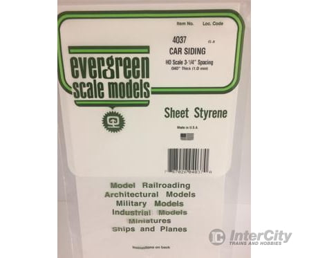 Evergreen 4037 .040 Siding-Ho Scale Car Scratch Building Supplies