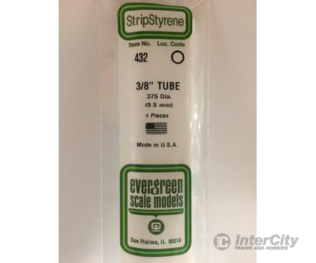 Evergreen 432 24 White Tubing- .375 (4/Pk) Scratch Building Supplies