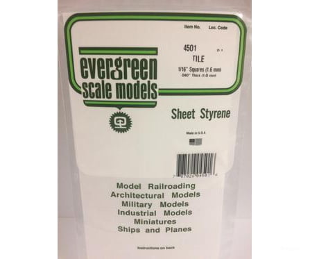 Evergreen 4501 Square Tile-1/16 Scratch Building Supplies