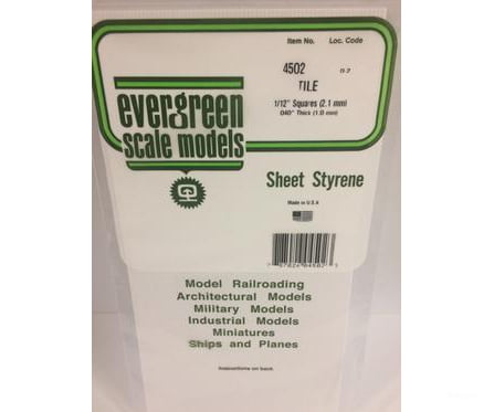 Evergreen 4502 Square Tile-1/12 Scratch Building Supplies