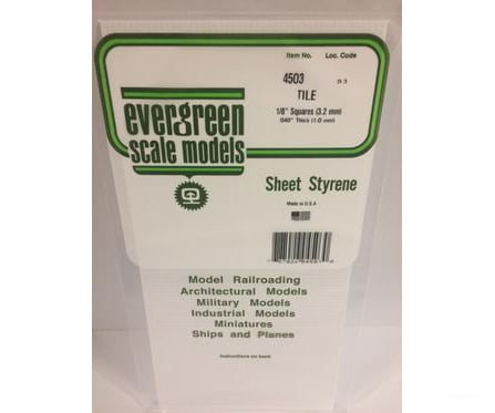 Evergreen 4503 Square Tile-1/8 Scratch Building Supplies