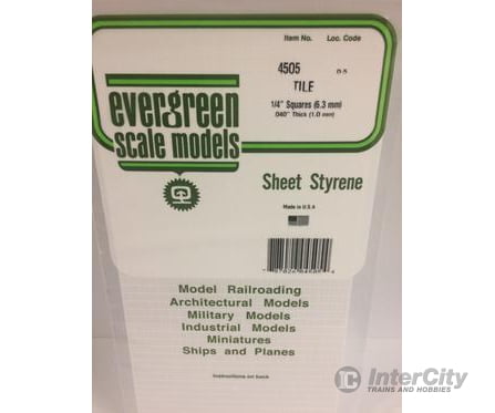Evergreen 4505 Square Tile-1/4 Scratch Building Supplies