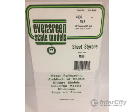 Evergreen 4506 Square Tile-1/3 Scratch Building Supplies