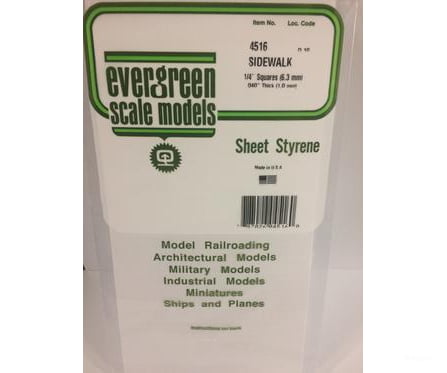 Evergreen 4516 Sidewalk-1/4 Scratch Building Supplies