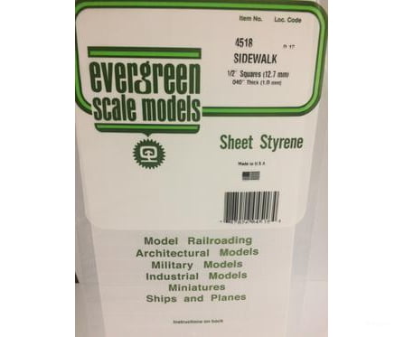 Evergreen 4518 Sidewalk-1/2 Scratch Building Supplies