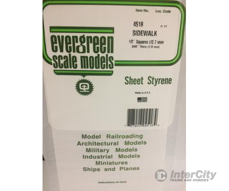 Evergreen 4518 Sidewalk-1/2 Scratch Building Supplies