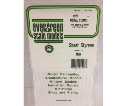 Evergreen 4528 Metal Siding-.080 Scratch Building Supplies