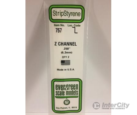 Evergreen 757 14 Z Channels 6.3Mm (3Pcs) Scratch Building Supplies