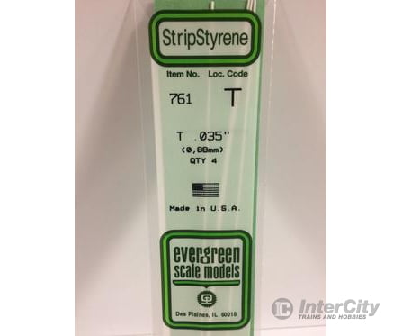 Evergreen 761 14 T Channels 0.88 Mm (4Pcs) Scratch Building Supplies