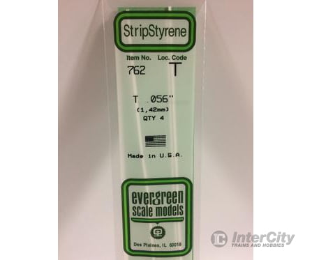 Evergreen 762 14 T Channels 1.42 Mm (4Pcs) Scratch Building Supplies