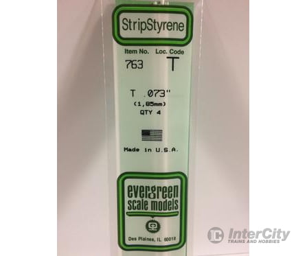 Evergreen 763 14 T Channels 1.88 Mm (4Pcs) Scratch Building Supplies