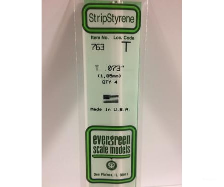 Evergreen 763 14 T Channels 1.88 Mm (4Pcs) Scratch Building Supplies