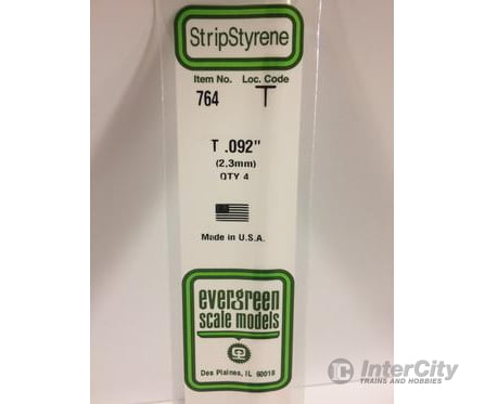 Evergreen 764 14 T Channels 2.3Mm (4Pcs) Scratch Building Supplies