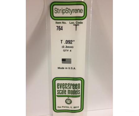 Evergreen 764 14 T Channels 2.3Mm (4Pcs) Scratch Building Supplies