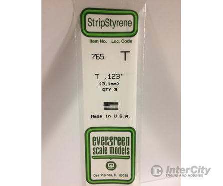 Evergreen 765 14 T Channels 3.1Mm (3Pcs) Scratch Building Supplies