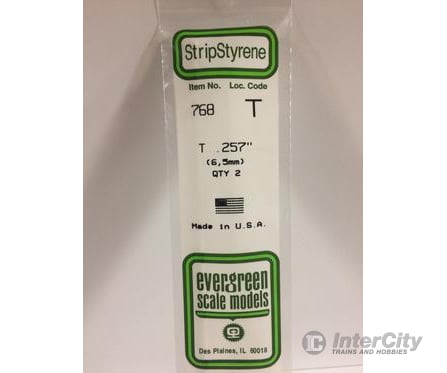 Evergreen 768 14 T Channels 6.5Mm (3Pcs) Scratch Building Supplies