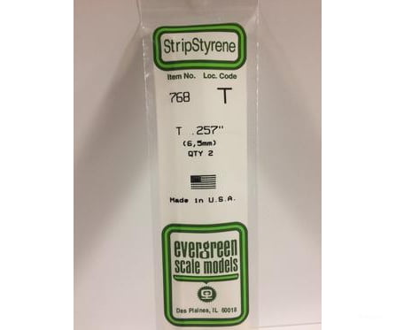 Evergreen 768 14 T Channels 6.5Mm (3Pcs) Scratch Building Supplies