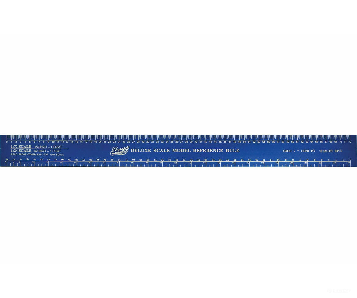 Excel 55779 Scale Model Rulers -- Deluxe Reference Rule; 12 Blue Tempered Anodized Aluminum Tools