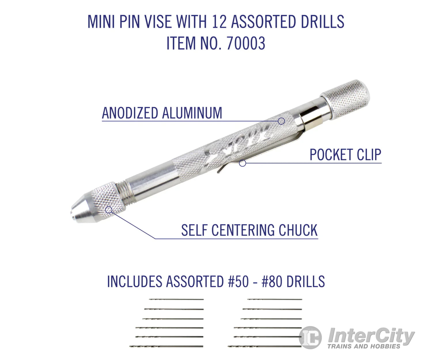 Excel Hobby Blades 70003 Excel Hobby Blades Mini Pin Vise Assorted Drills Tools