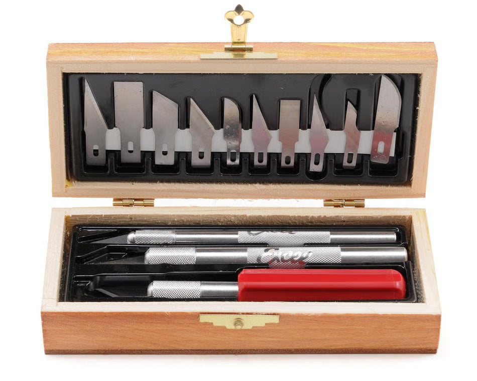 Excel 44282 Craft Hobby Knife Set w. Wooden Case