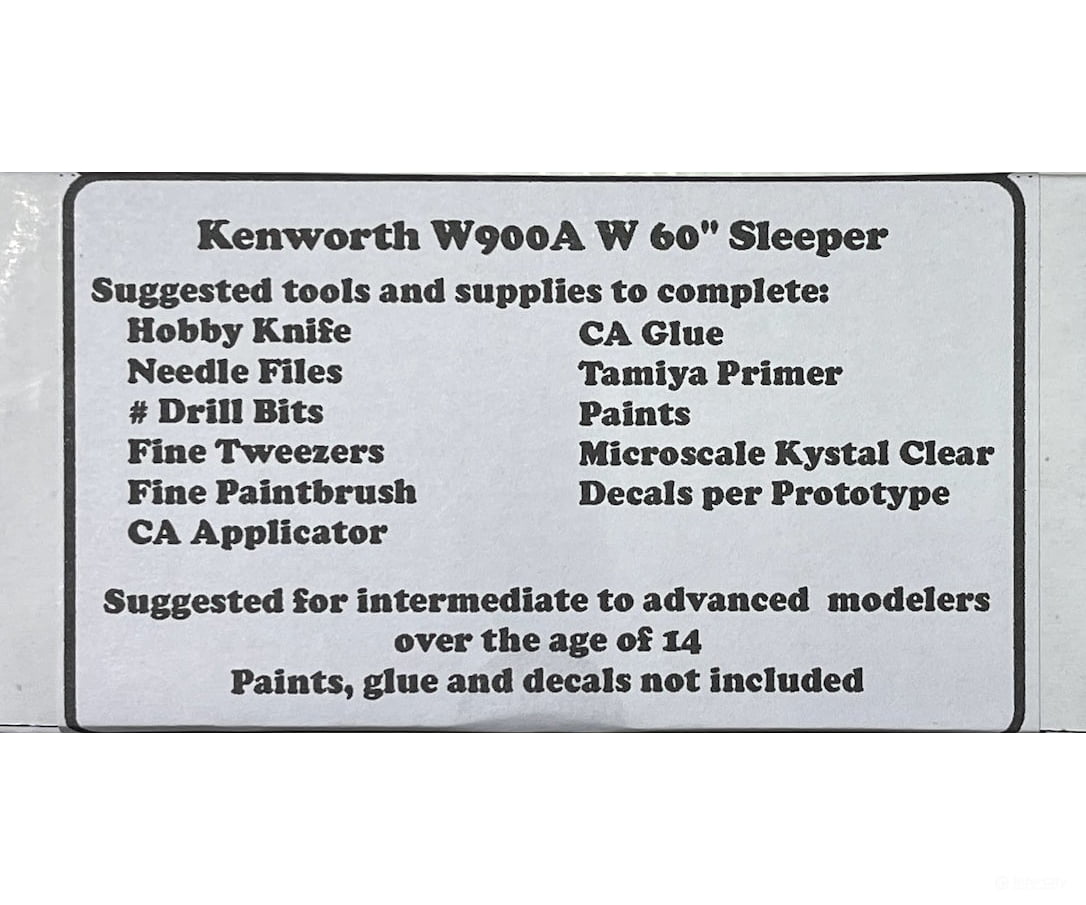 F&M Models HO Scale HOKW-03 Kenworth W900A w 60’’ Sleeper Truck (Resin Kit) Cars & Trucks