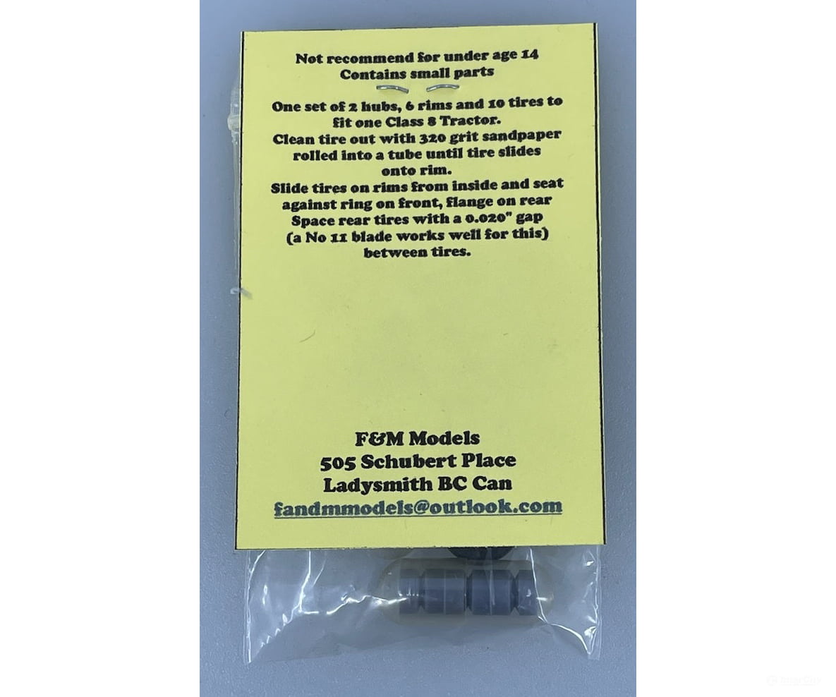 F&M Models HO Scale WS-02 22.5 Modern Aluminum Rims and Tires for F&M Trucks - Cars & Trucks