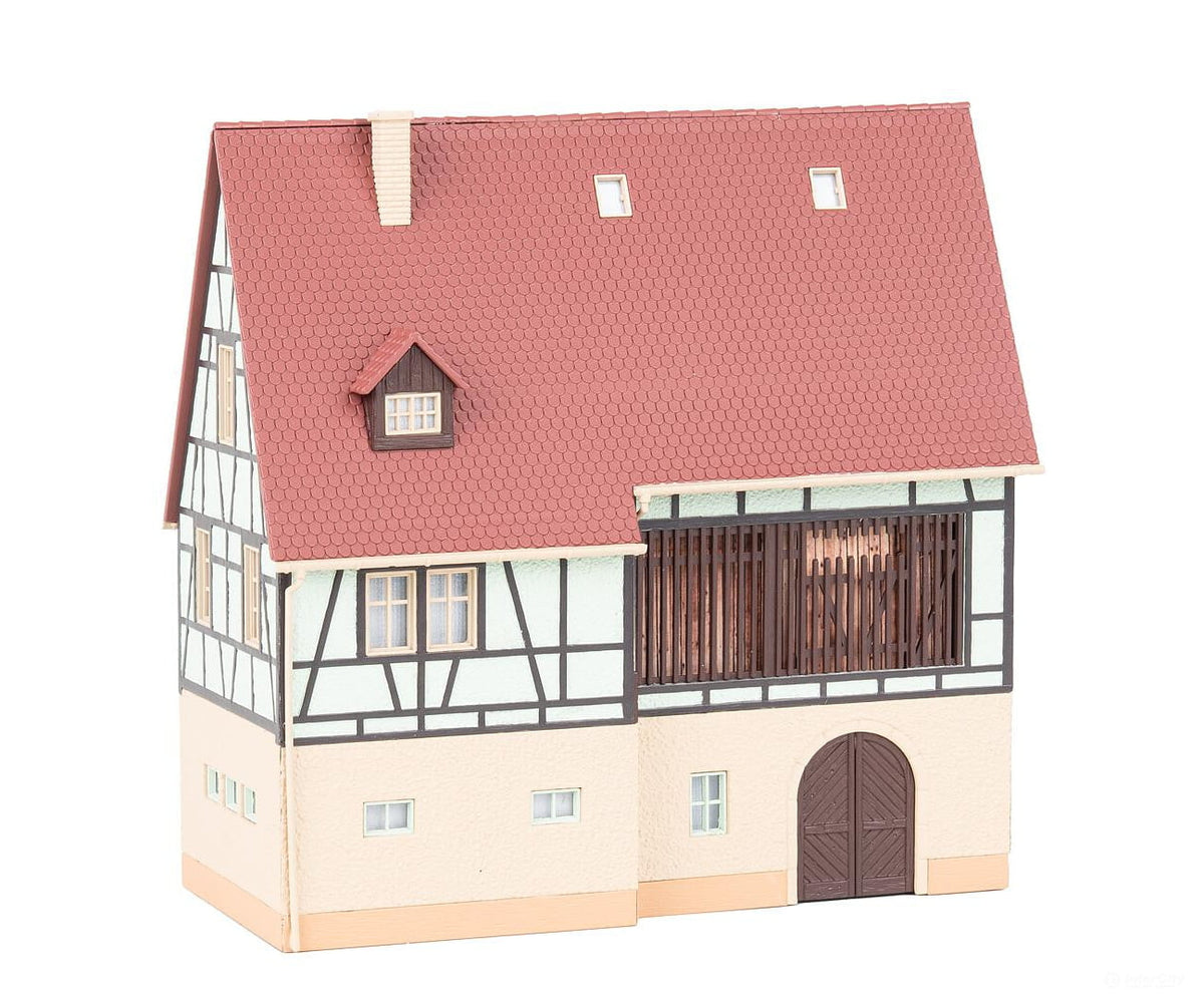 Faller 130147 HO Half-timbered house with farm building - Structures