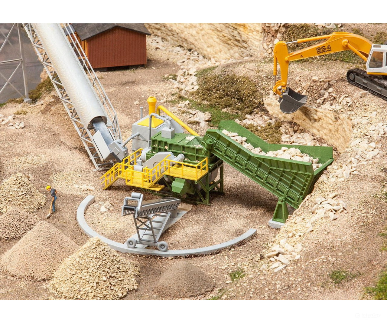 Faller 130173 Ho Jaw Crusher With Conveyor Belt Structures