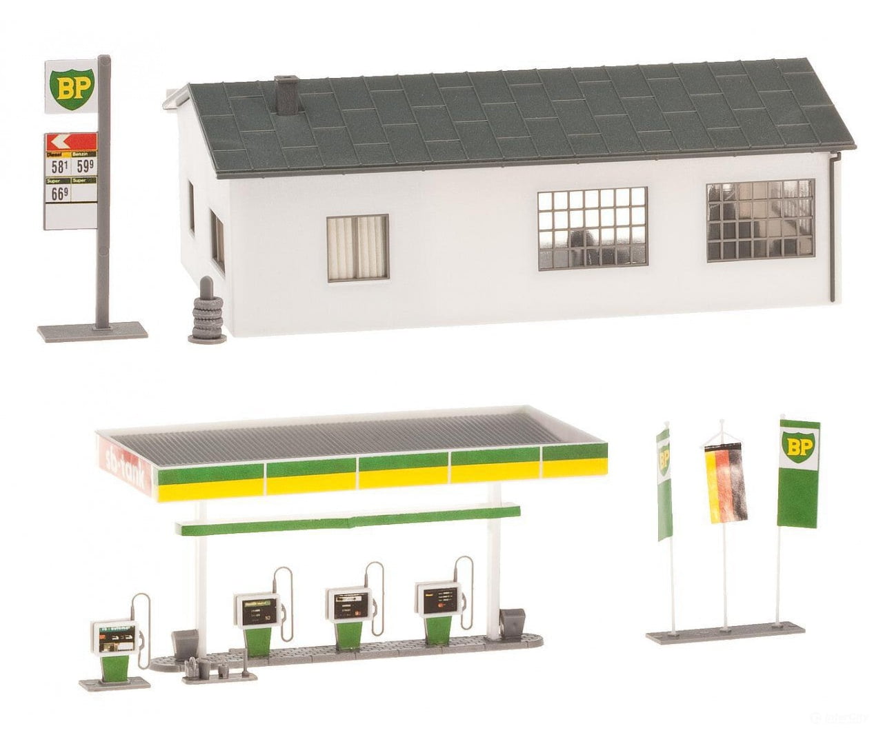 Faller 130345 Ho Petrol Station With Service Bay Structures