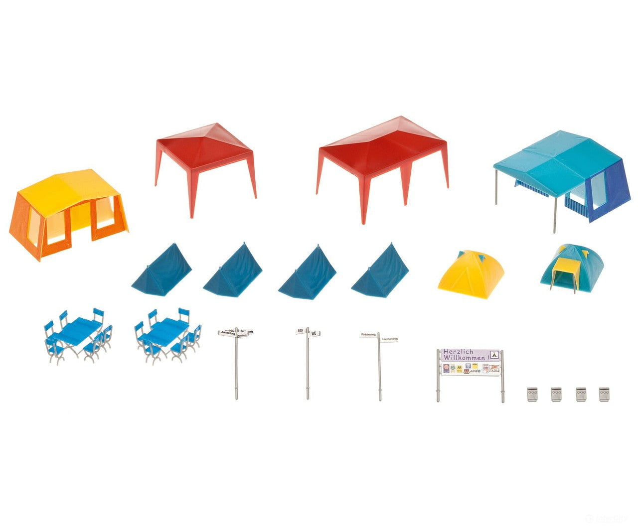 Faller 130504 Ho Set Of Camping Tents Structures