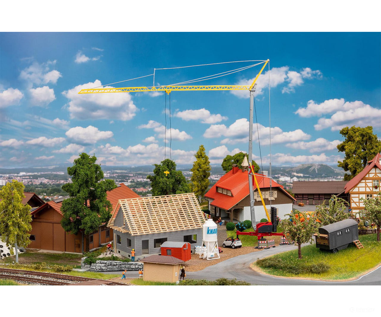 Faller 130658 Ho House Under Construction With Crane Structures