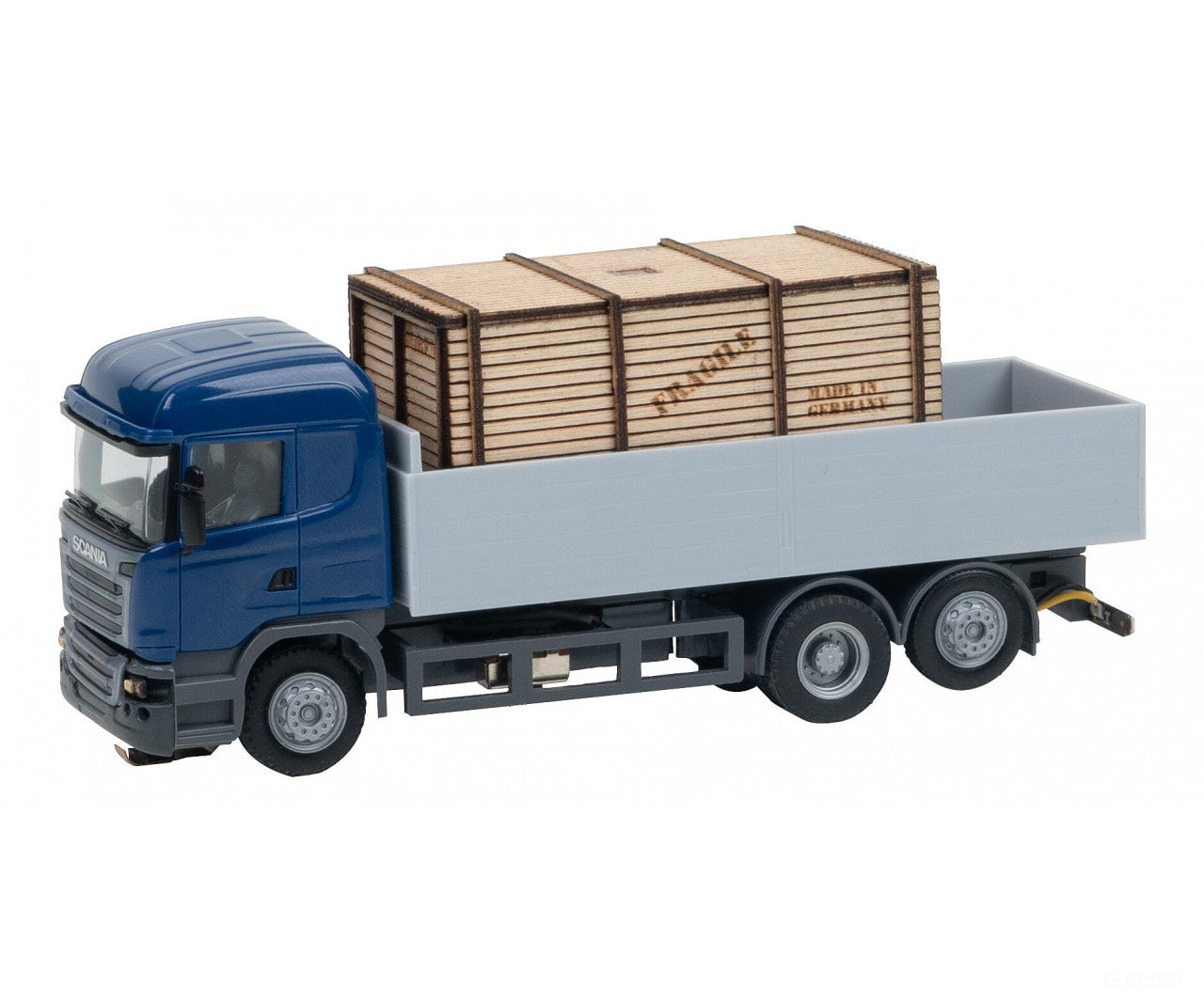 Faller 161325 HO Lorry Scania R 13 HL Platform with wooden crate (HERPA) - Cars & Trucks