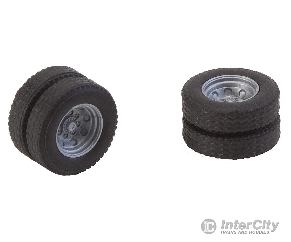 Faller 163112 Ho 2 Wheels (Twin Tyres) Tyres And Rims For Fire Brigade Parts