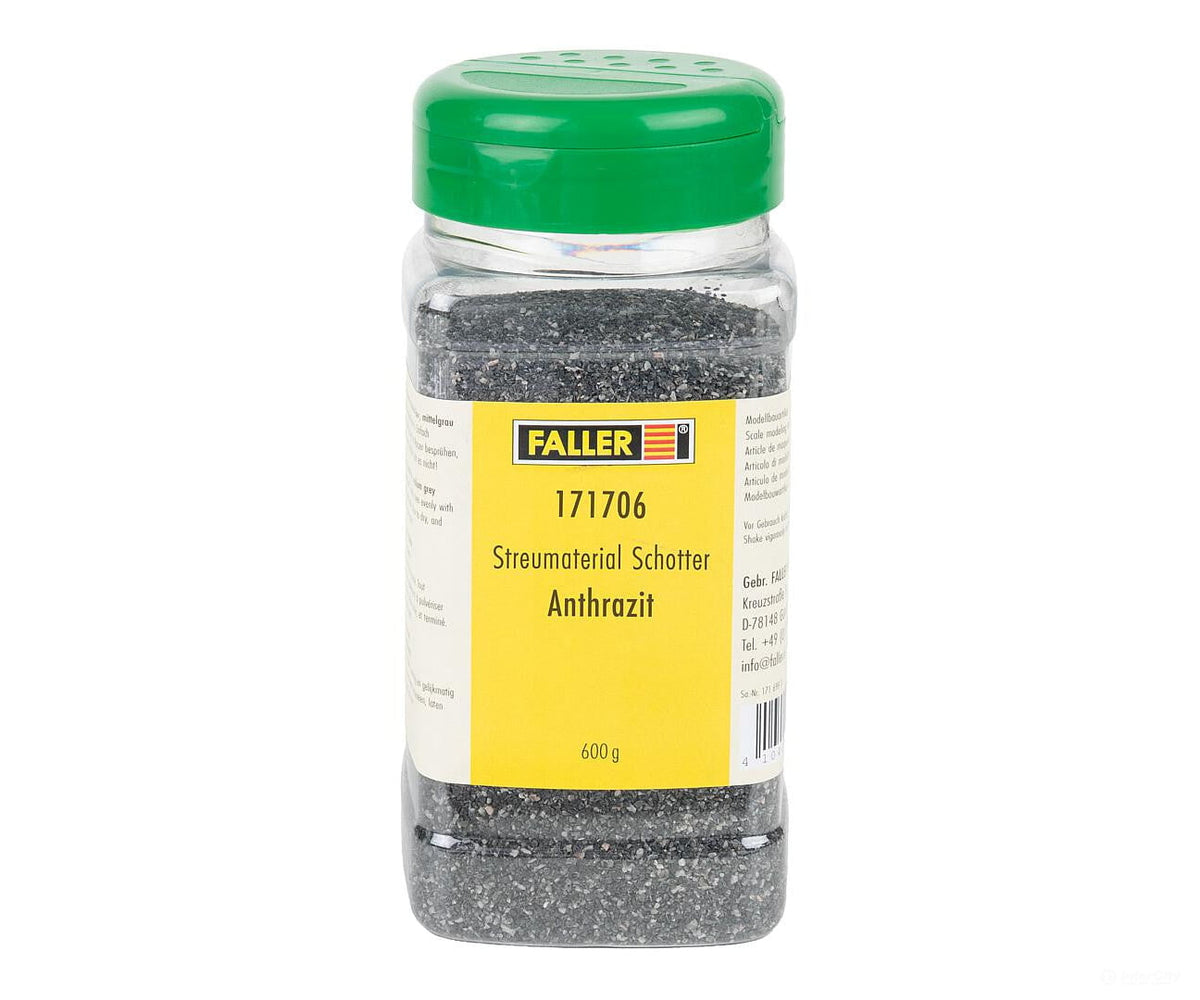 Faller 171706 HO Gritting material Gravel anthracite 600 g - Ballast & Roadbed