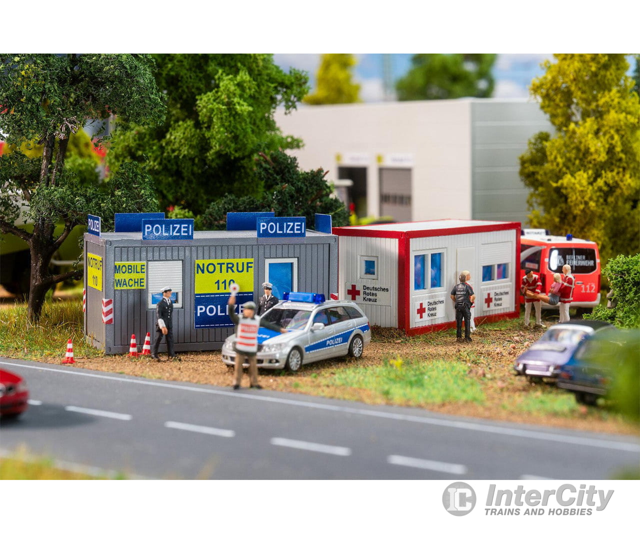 Faller 180338 HO Police and DRK Office container Structures