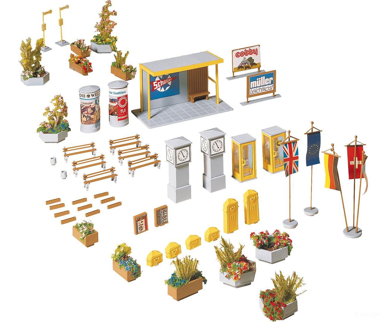 Faller 180585 Ho Town Accessories Scenery Details